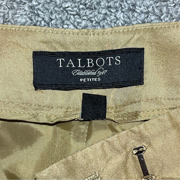 Talbots Petite Pleated Lined Dress Pants Size 12P Beige Split Hem Straight Leg - Picture 5 of 14